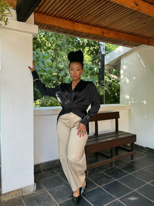 Black Satin Blouse