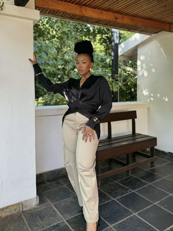 Black Satin Blouse