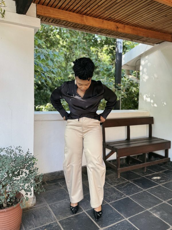 Black Satin Blouse