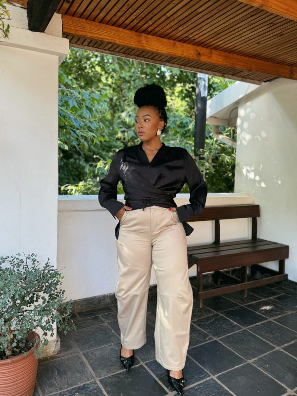 Black Satin Blouse
