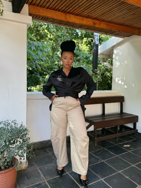 Black Satin Blouse