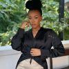 Black Satin Blouse