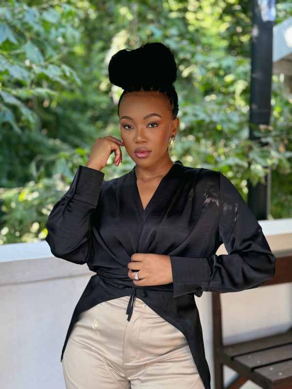 Black Satin Blouse