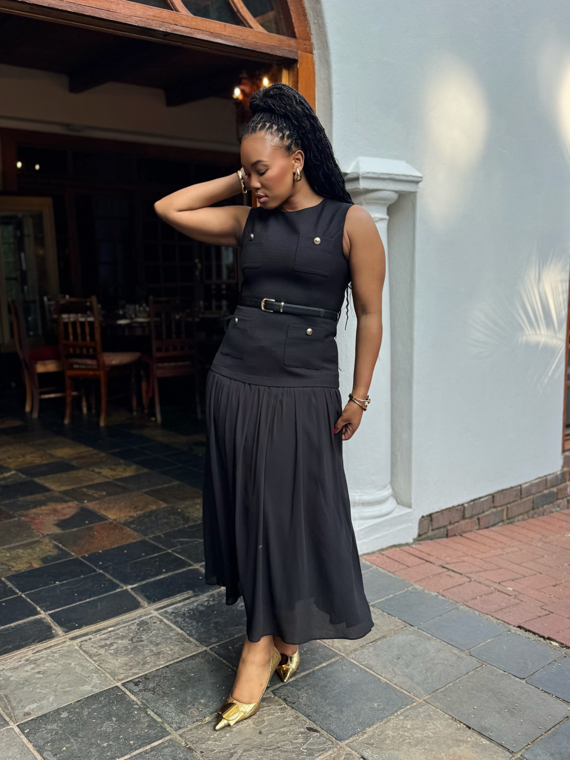 Black Vest Dress  Royal Couture
